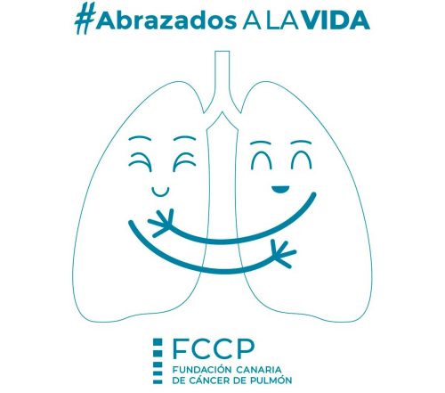 Logo abrazados a la vida de la Fundación Canaria de Cáncer de Pulmón